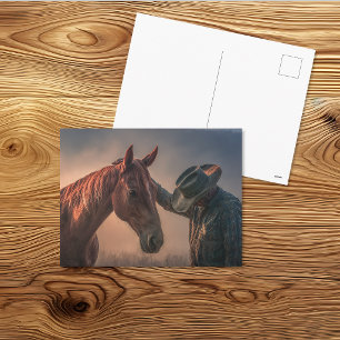 Cartão Postal Reflexão do Velho Cowboy Western