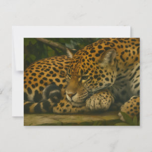 Cartão Postal Reflexão sobre Jaguar - Impressão de Arte sobre Se