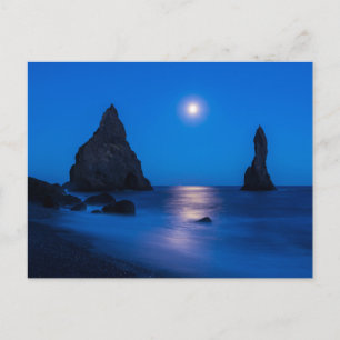 Cartão Postal Reflexo do Nascer da Lua Islândia, Reynisdrangur