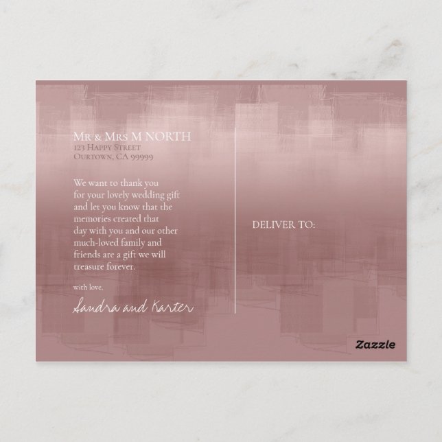 Cartão Postal Reflexões de Aquarela Obrigado Canela ID774 (Verso)