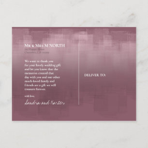 Cartão Postal Reflexões de Aquarela Obrigado Mauve ID774