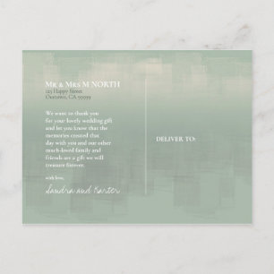 Cartão Postal Reflexões de Aquarela Obrigado Sage ID774