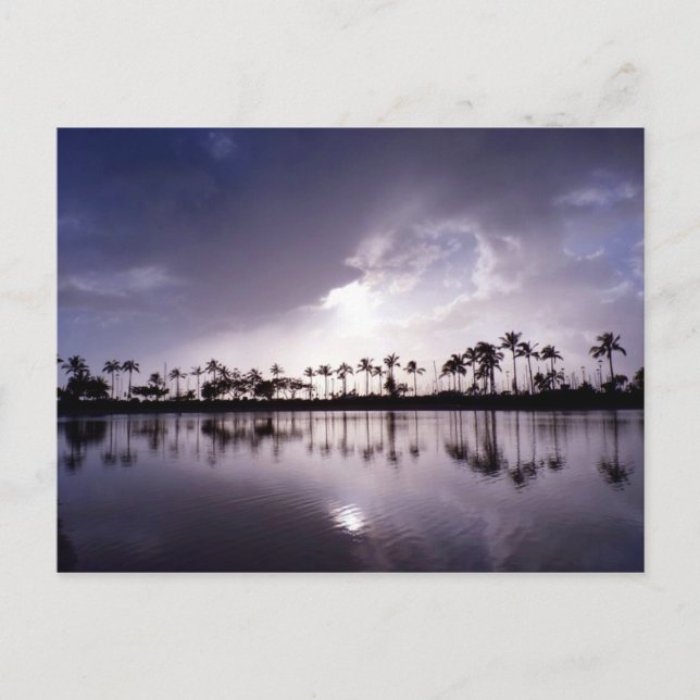 Cartão Postal Reflexões de luz na laguna (Frente)