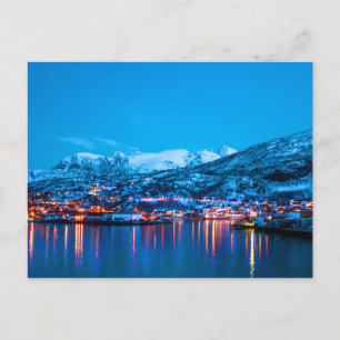 Cartão Postal Reflexos Noturnos na Noruega
