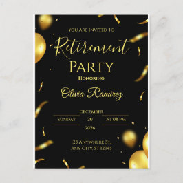 Cartão Postal Reforma Elegante Preta E Dourada