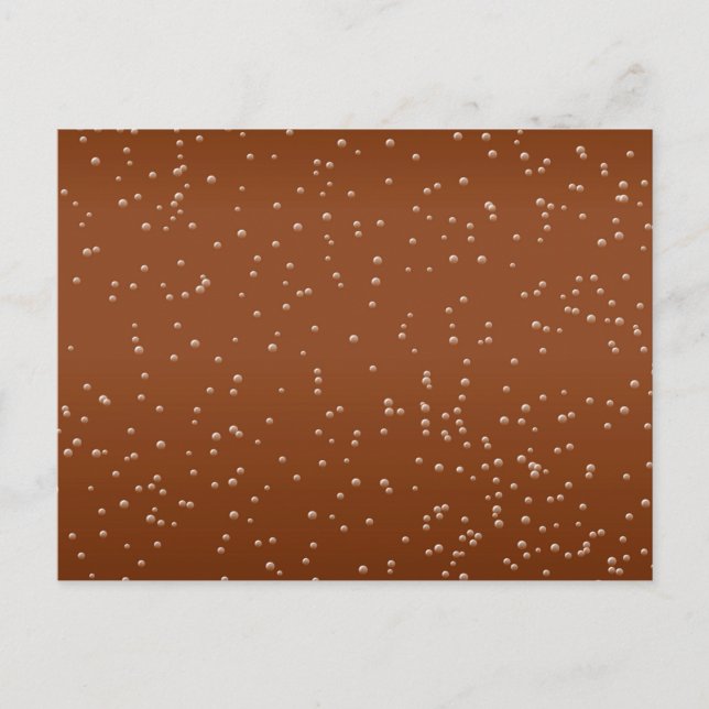 Cartão Postal Refrigerante de raiz com arte de fundo de bolhas m (Frente)