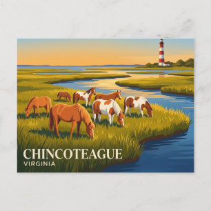 Cartão Postal Refúgio Nacional de Vida Selvagem de Chincoteague 