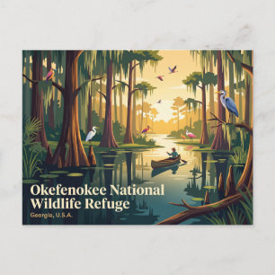 Cartão Postal Refúgio Nacional de Vida Selvagem Okefenokee EUA