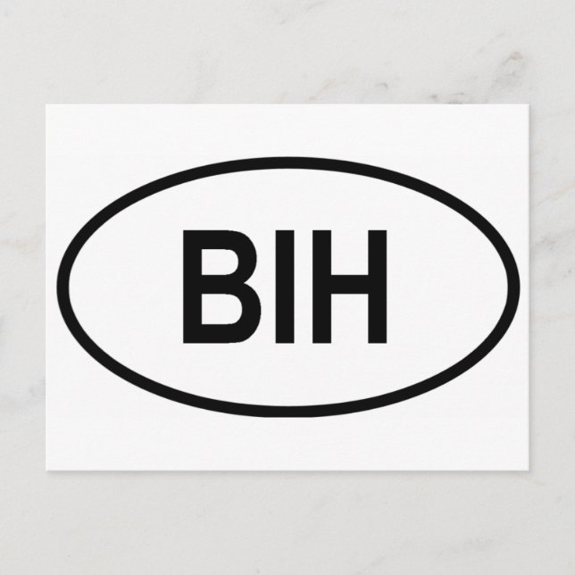 Cartão Postal Reg. Veículo Int da Bósnia e Herzegovina Código (Frente)