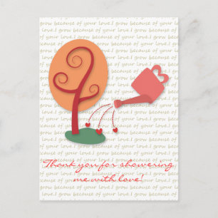 Cartão Postal Regador florido derramando amor na planta