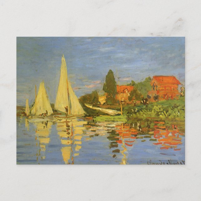 Cartão Postal Regatta at Argenteuil by Claude Monet (Frente)