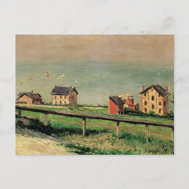 Cartão Postal Regatta em Villerville por Gustave Caillebotte (Frente)