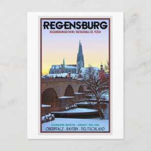 Cartão Postal Regensburg - Dom und Steinerne Brücke
