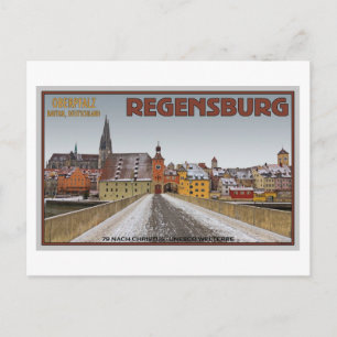 Cartão Postal Regensburg - Vista de Steinerne Brücke