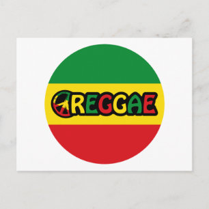 Cartão Postal Reggae design com cores de sinalizador reggae