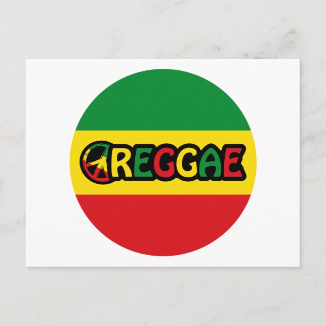 Cartão Postal Reggae design com cores de sinalizador reggae (Frente)