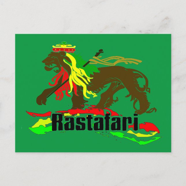 Cartão Postal Reggae Rasta Iron, Lion, Zion 2 (Frente)