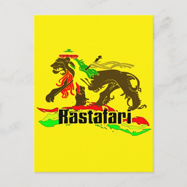 Cartão Postal Reggae Rasta Iron, Lion, Zion 2 (Frente)