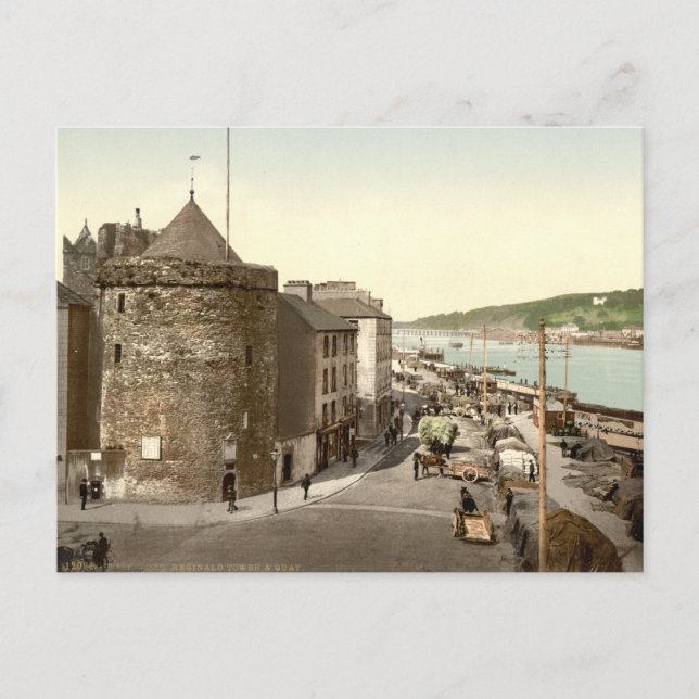 Cartão Postal Reginald Tower e Quay, County Waterford (Frente)