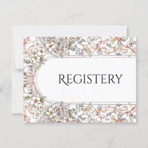 Cartão Postal Registro de Casamento Floral de Pastel Vintage