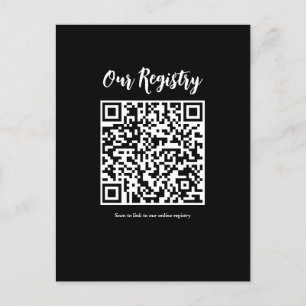 Cartão Postal Registro de Casamento Minimalista com Código QR Es