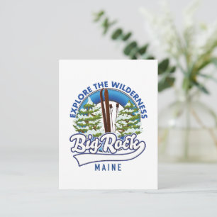 Cartão Postal Registro de viagem de esqui Big Rock Maine