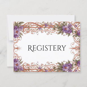 Cartão Postal Registro de Vintage Nouveau Floral Wedding Elegant