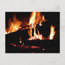 Cartão Postal Registros na fotografia de fogo quente da Lareira