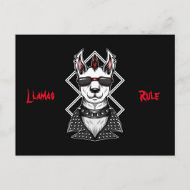 Cartão Postal Regra de Llamas de Rock Punk