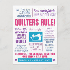 Cartão Postal Regra dos Quilters de Citação de Colcha