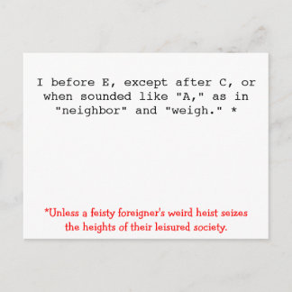 Cartão Postal Regras de Ortografia: Antes de E