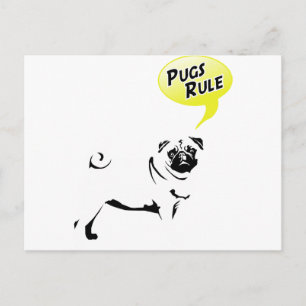 Cartão Postal Regras do Pug