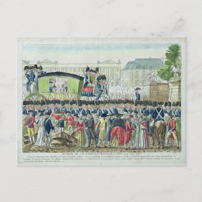 Cartão Postal Regresso da família real francesa a Paris (Frente)