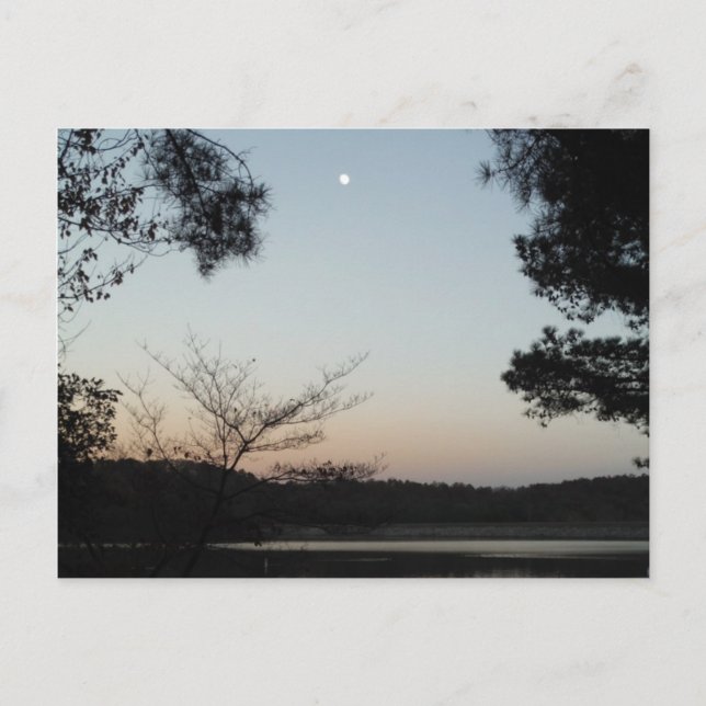 Cartão Postal Regulação do Sol, Lua Ascensão sobre o Lago Arrohe (Frente)