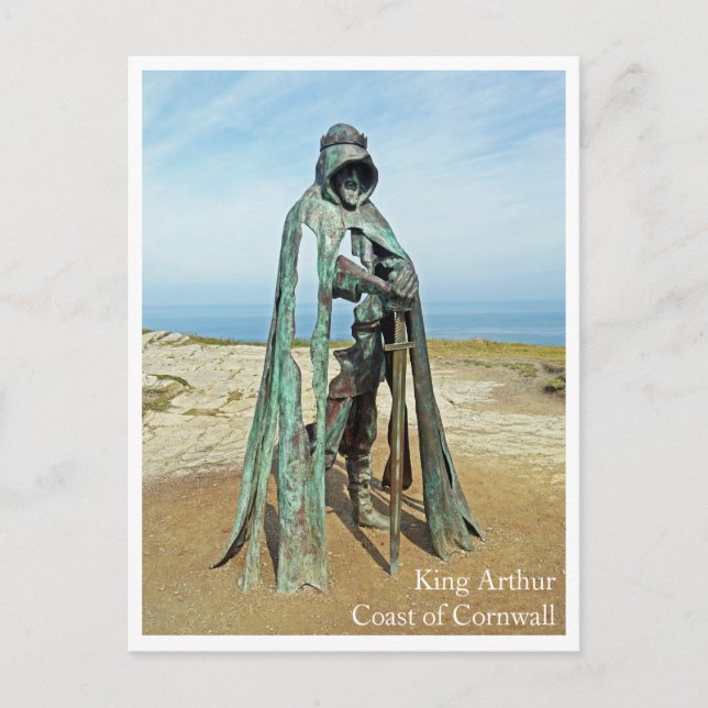 Cartão postal - Rei Arthur Beach UK Cornwall (Frente)