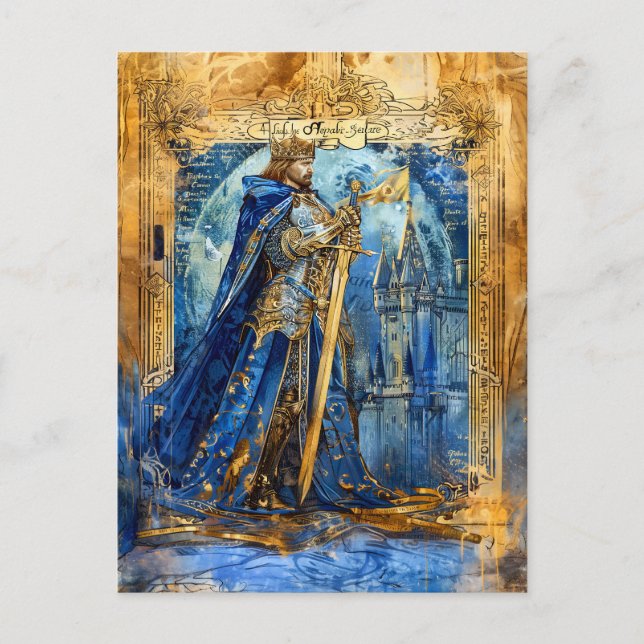 Cartão Postal Rei Arthur Celtic Rei Legendário de Camelot (Frente)