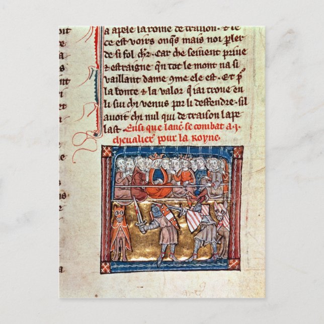Cartão Postal Rei Arthur e Guinevere assistindo a um (Frente)