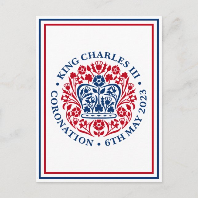 Cartão Postal Rei Charles III, Embaixada da Coroa Britânica (Frente)