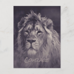 Cartão Postal Rei da Selva com Coragem de Leão