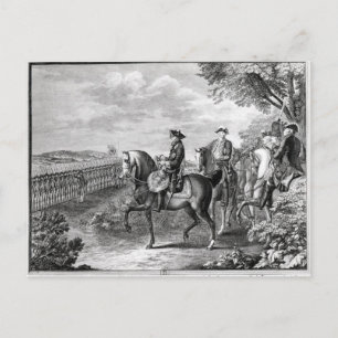 Cartão Postal Rei Frederick II da Prússia a rever