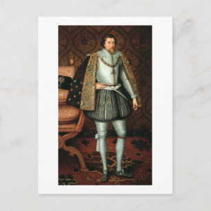 Cartão Postal Rei Jaime I da Inglaterra (1566-1625) (óleo sobre