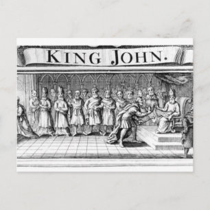 Cartão Postal Rei John rende sua coroa