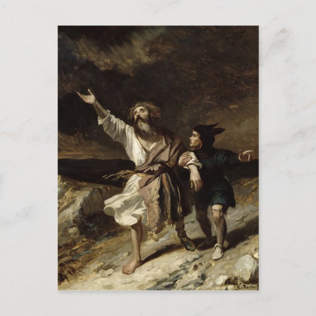 Cartão Postal Rei Lear e o Tolo na Tempestade (Frente)