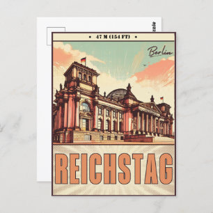 Cartão Postal Reichstag - Platz der Republik em berlim