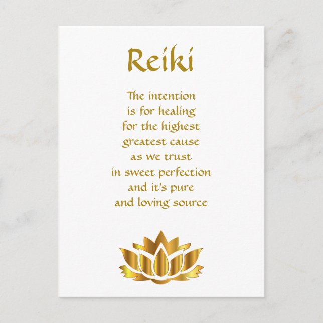 Cartão Postal Reiki Healing Poem (Frente)