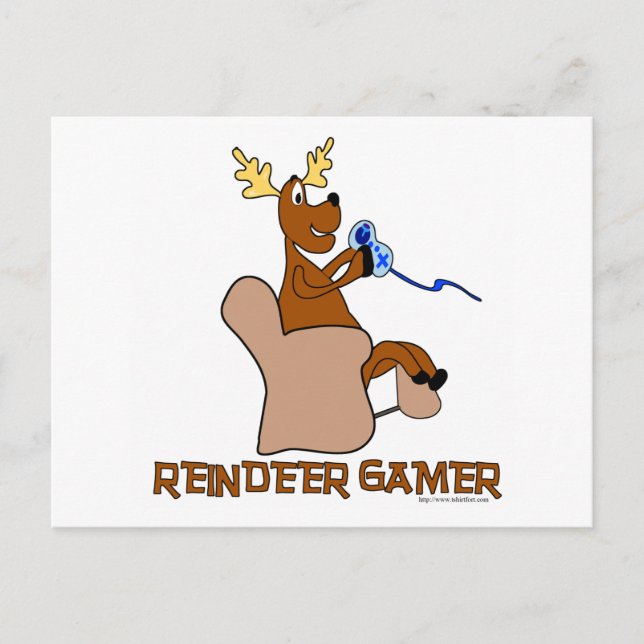 Cartão Postal Reindeer Gamer (Frente)
