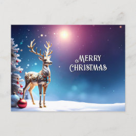 Cartão Postal Reindeer Jewels Christmas Holiday Postcard