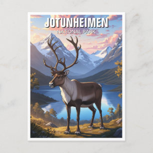 Cartão Postal Reindeer no Parque Nacional de Jotunheimen, Norueg