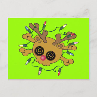 Cartão Postal Reindeer Skull