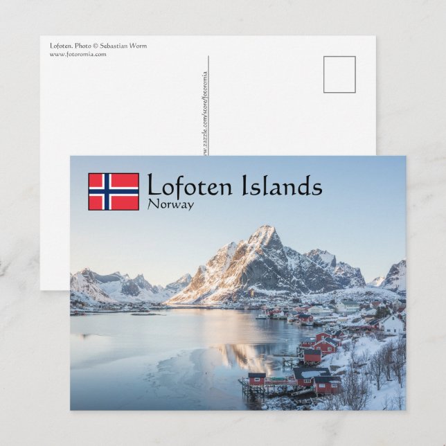 Cartão Postal Reine Lofoten Noruega (Frente/Verso)